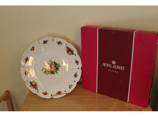Royal Albert Old Country Roses Pierced Round Platter - New In Box