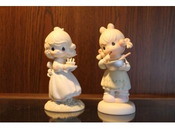 Set Of Two Precious Moments By Enesco 'May Your Birthday Be A Blessing' & 'You Can Always Fudge A Little During The Season'