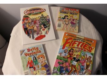 Group Of Four Archie Comic Book Magazines - Two Are Signed By Art Director, Joe Pep