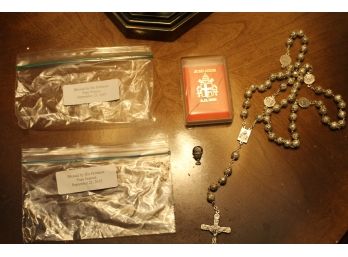Rosary Beads & Pin Blessed By His Holiness Pope Francis, September 2015