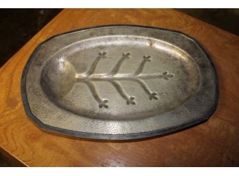 Vintage Embossed Tray - Possibly Pewter