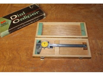 NSK Dial Caliper In Wood Box And Original Outer Box - Japan Micrometer Manufacturing Co.