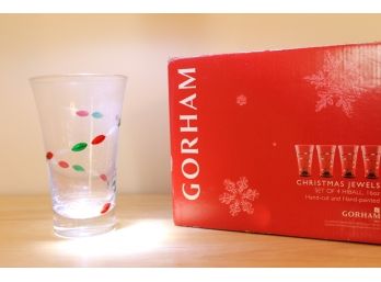 Set Of Four Hi-Ball Glasses By Gorham Crystal - New In Box