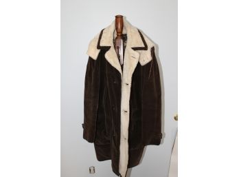Le Chevron Fleece Lined Brown Corduroy Jacket