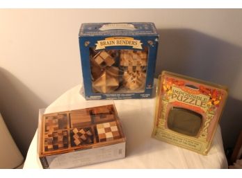 Collection Of Three Brain Teaser Games & Puzzles - New