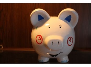 Joe's Large Piggy Bowling Bank - Like New In Box - Signature Ceramics