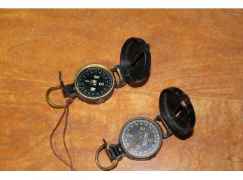 Pair Of WWII Era Compasses - W. & L.E. Gurley US Army Compass & Japanese Version Compass