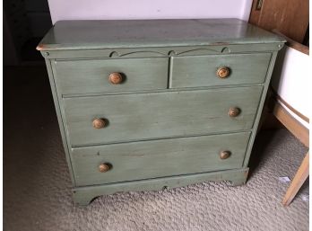 Green Four Drawer Dresser  - Solid