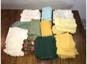 Large Linen Napkin Lot ~ Many Colors & Sizes ~
