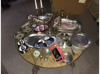 Enormous Metal Lot ~ Copper, Pewter, Silverplate & More ~