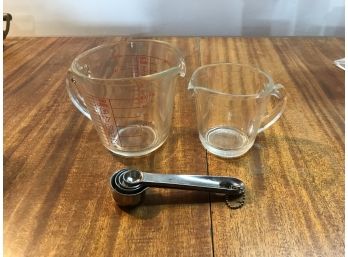 Two Measuring Cups & All-Clad Measuring Spoons
