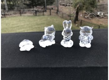 Four 1981 Goebel Glass Animals  - All Signed