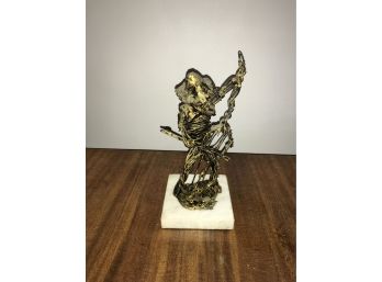 Vintage Interesting Wire Statue ~ Playing Cello ~