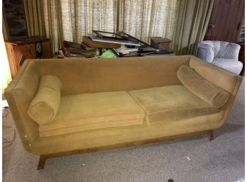 Vintage Mid Century Gold Velvet Couch