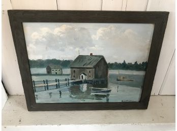 Signed Painting ~ Boat House ~ By R. K Ingolinzer - Oil