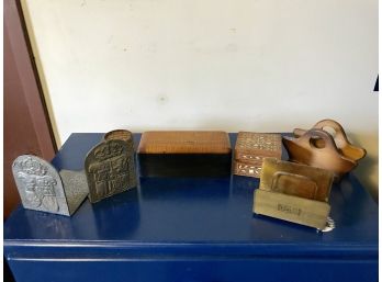 Decorative Wood Boxes, Bookends & Letter Holder