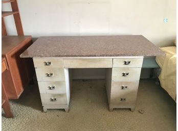 Mid Century Modern Desk With Removable Granite Top