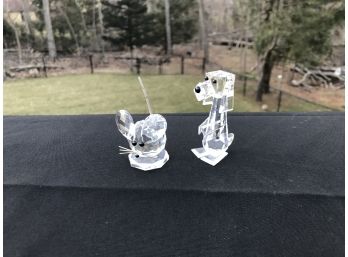 Swarovski Crystal Dog & Mouse