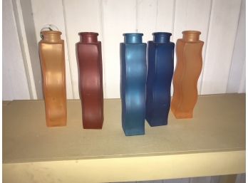 Colored Vase Lot ~Five Pieces ~