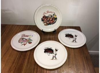Four Very Nice Stoneware Pizza Plates