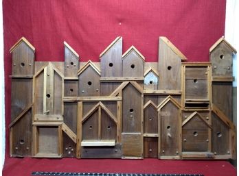 Hand  Crafted Wooden Birdhouse Facade