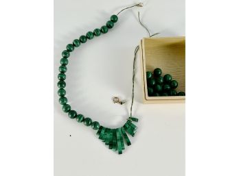 A Malachite Beaded Necklace - Needs Re-stringing