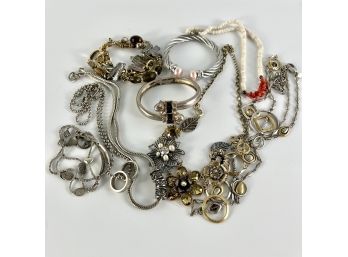 A Large Array Of Costume Jewelry - Including 1970s Puka Shell Necklace With Coral