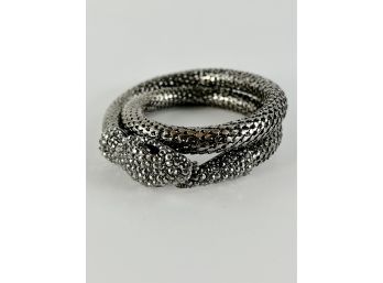 A Black Metal And Anthrycite Snake Bracelet Or Arm Cuff