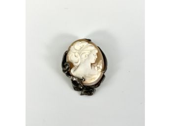 Sterling Silver  Antique Cameo Brooch