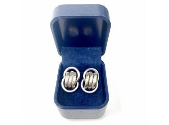 A Pair Of Sterling Post Tube And Ring  Earrings - 7.5 Grams