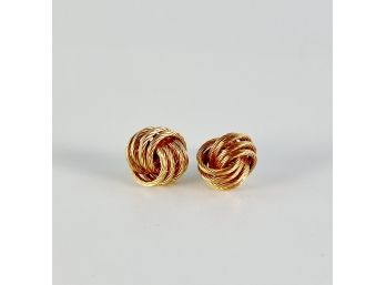 A Pair Of 14K Gold Small Knot Post Earrings