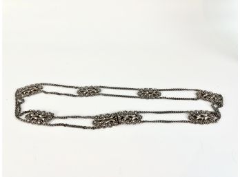 A 30' Waist Anthracite Link Metal Chain Belt