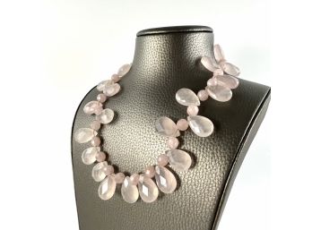 A Fabulous Chunky Rose Quartz Necklace