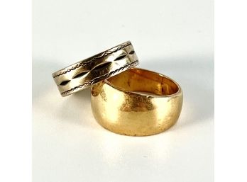 2 Gold Rings - Approx 12 Grams Total - Sz 5.5 And Sz 6