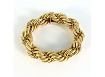 1950s Tiffany & Co 18k Gold Braided Rope Bracelet -83.3 Grams