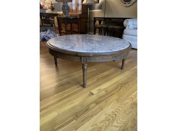 Round Oversize Marble Top Low Table
