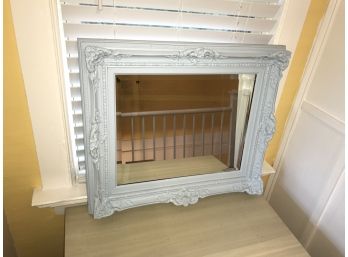 Wall Decorative Mirror With Wood Frame ~ Frame Light Blue ~