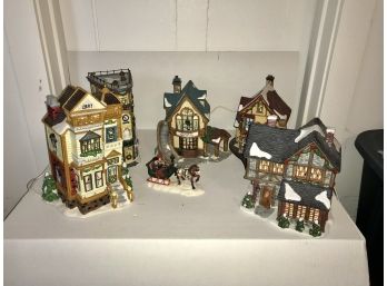Christmas Lot # 7 ~ 5 Lighted Houses ~