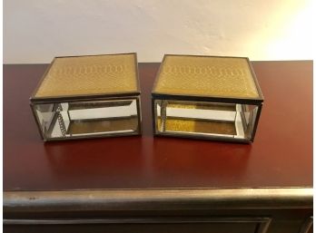 2 Nicole Miller Glass Boxes