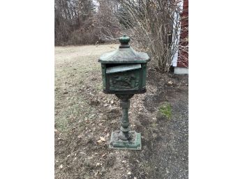 Antique Cast Iron Free Standing Mail Box