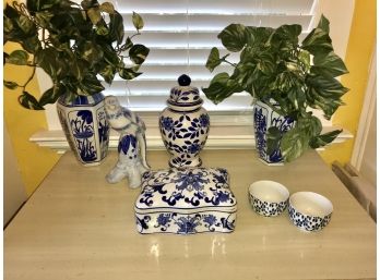 Home Decor Blue & White Lot ~ Ginger Jar, Vases