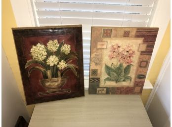 2 Decorative Pictures ~ Flower In Vase ~