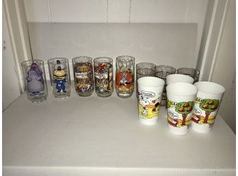 12 Collectible Glasses ~ McDonalds, Bugs Bunny & Snoopy ~