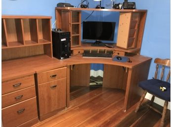 Computer Desk  W/ Separate File Cabinet And Desk Chair