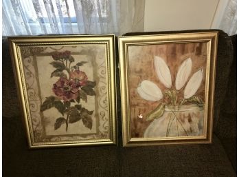 Floral Pictures In Gold Frames