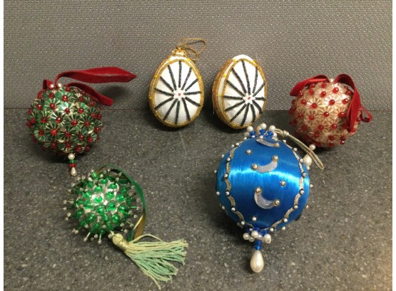 Nice Lot Of Vintage Beaded Handmade Ornaments