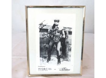 FRAMED LONE RANGER PHOTO SIGNED BY CLAYTON MOORE