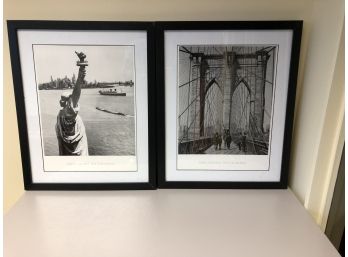 Gallery Collection N.Y.  Archives  Statute Of Liberty & Brooklyn Bridge