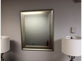 Beveled Mirror With Silver Frame