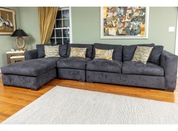 Crate&Barrel Chaise Sectional Suede Sofa